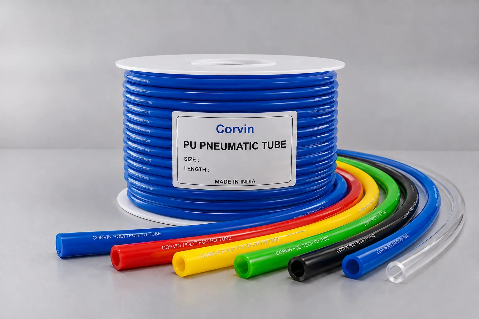 PU Pneumatic Tubes manufactured by Corvin Polytech for industrial pneumatic systems